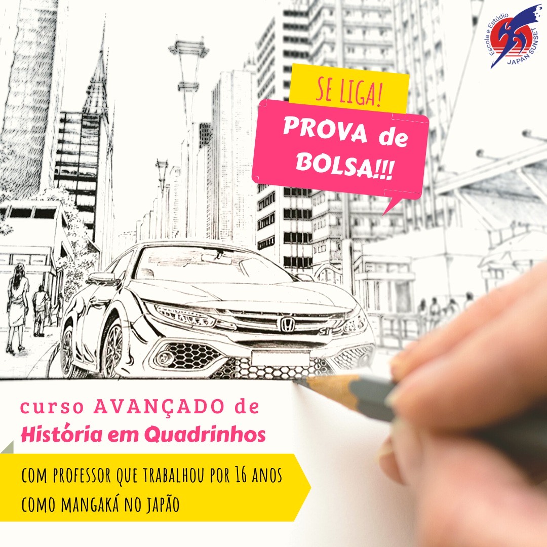 Escola de Mangá Japan Sunset oferece prova de bolsa de estudos para interessados em se tornar um desenhista profissional