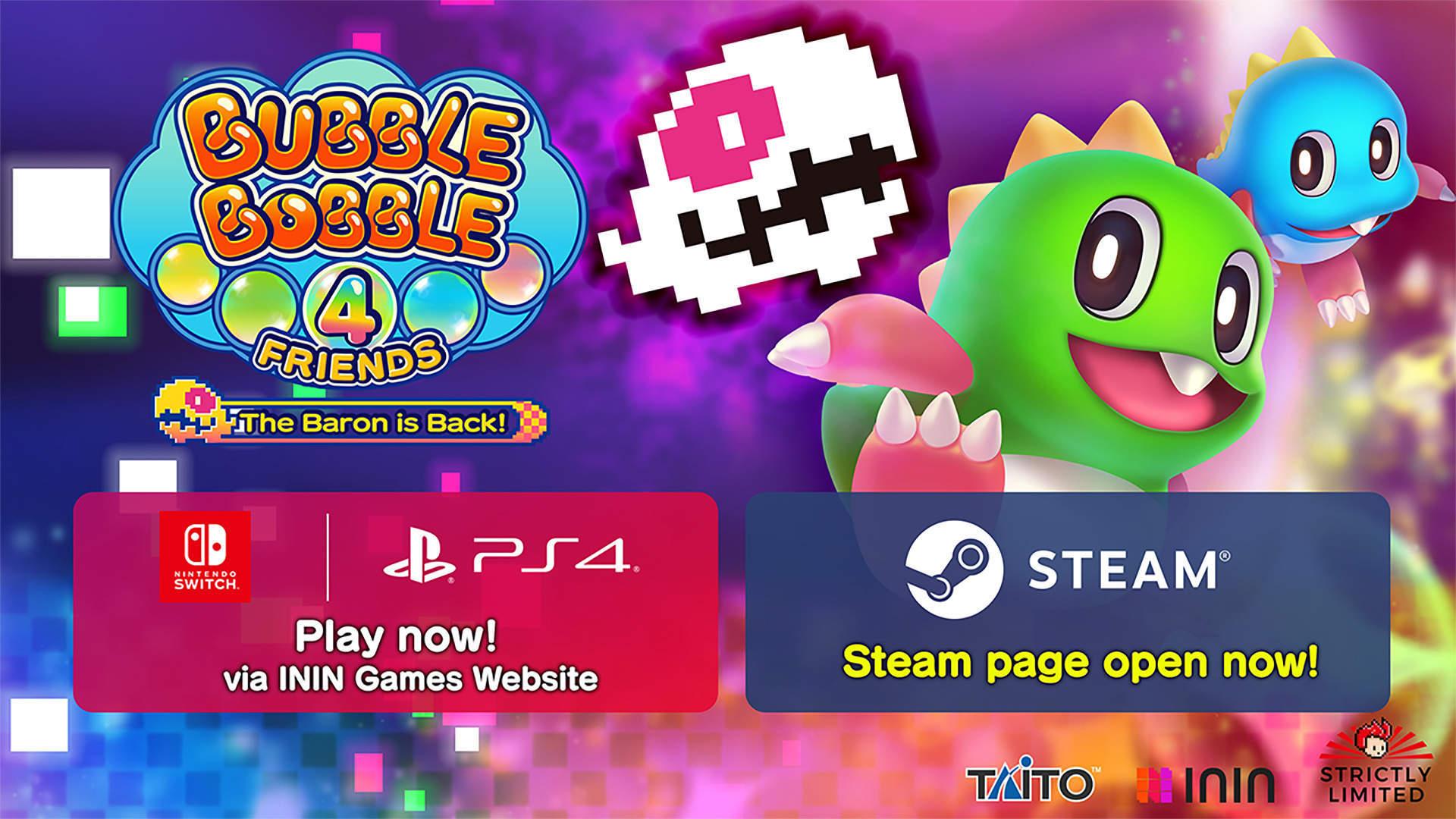 Bubble Bobble 4 Friends | Já está disponível na Steam