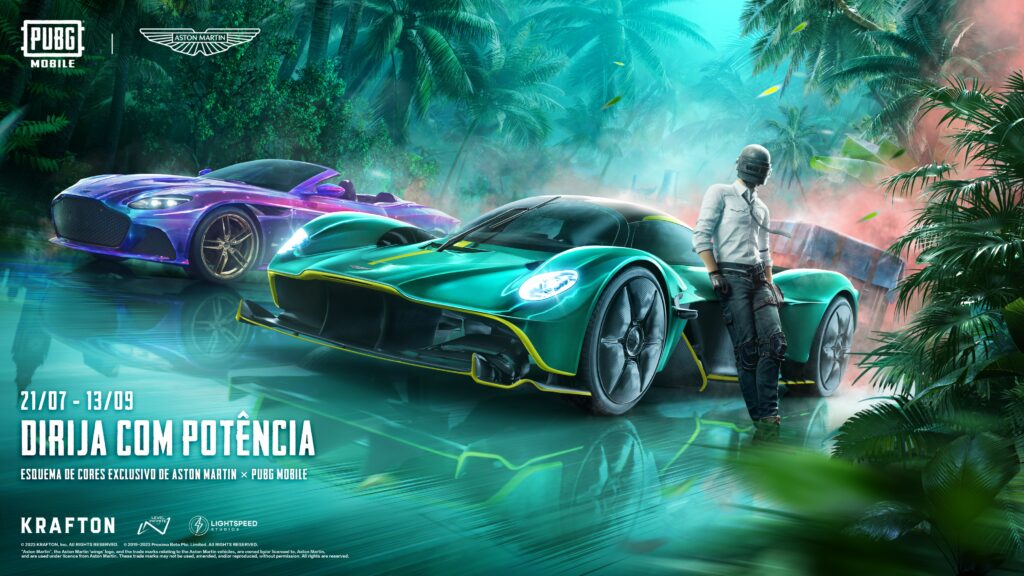 Aston Martin acelera com classe no mundo de PUBG MOBILE com três modelos icônicos