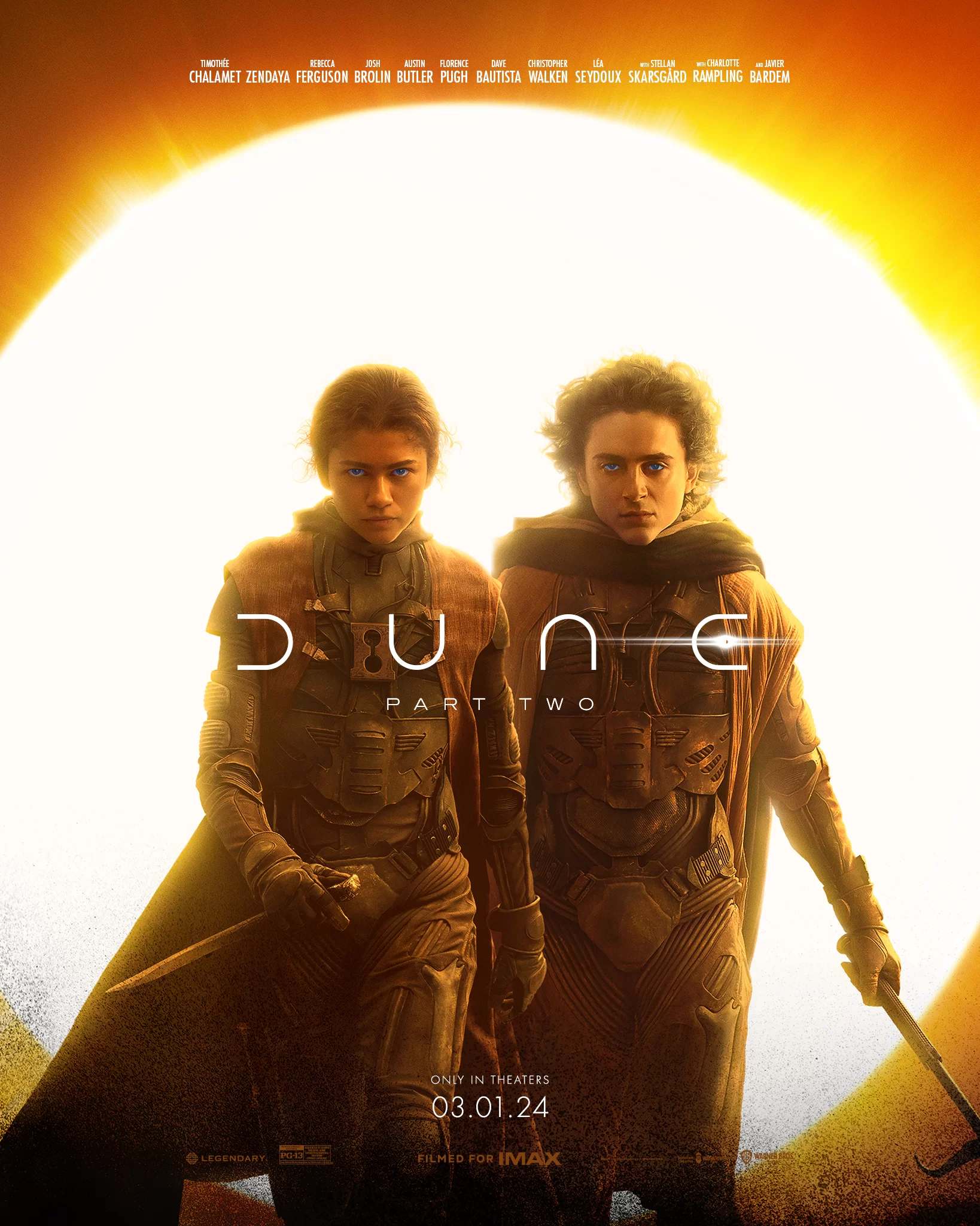 Duna: Parte 2: Zendaya e Timothée Chalamet brilham nos novos cartazes do filme épico da Warner