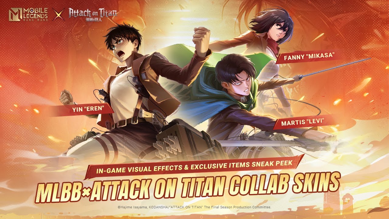 Mobile Legends: Bang Bang e Attack on Titan se unem em um evento imperdível