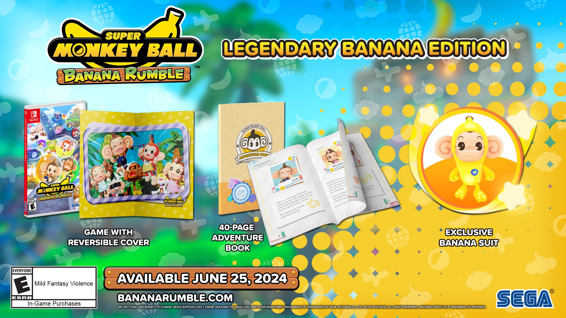 Super Monkey Ball Banana Rumble|Bônus Pré-venda|SEGA|Divulgação
