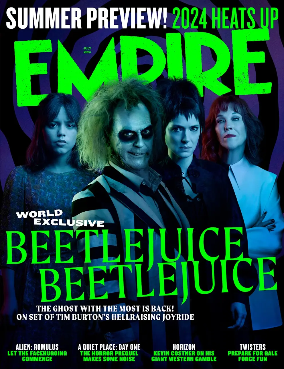 Beetlejuice Estrela Nova Capa de Revista e Prepara a Família Deetz para Mais uma Aventura Macabra