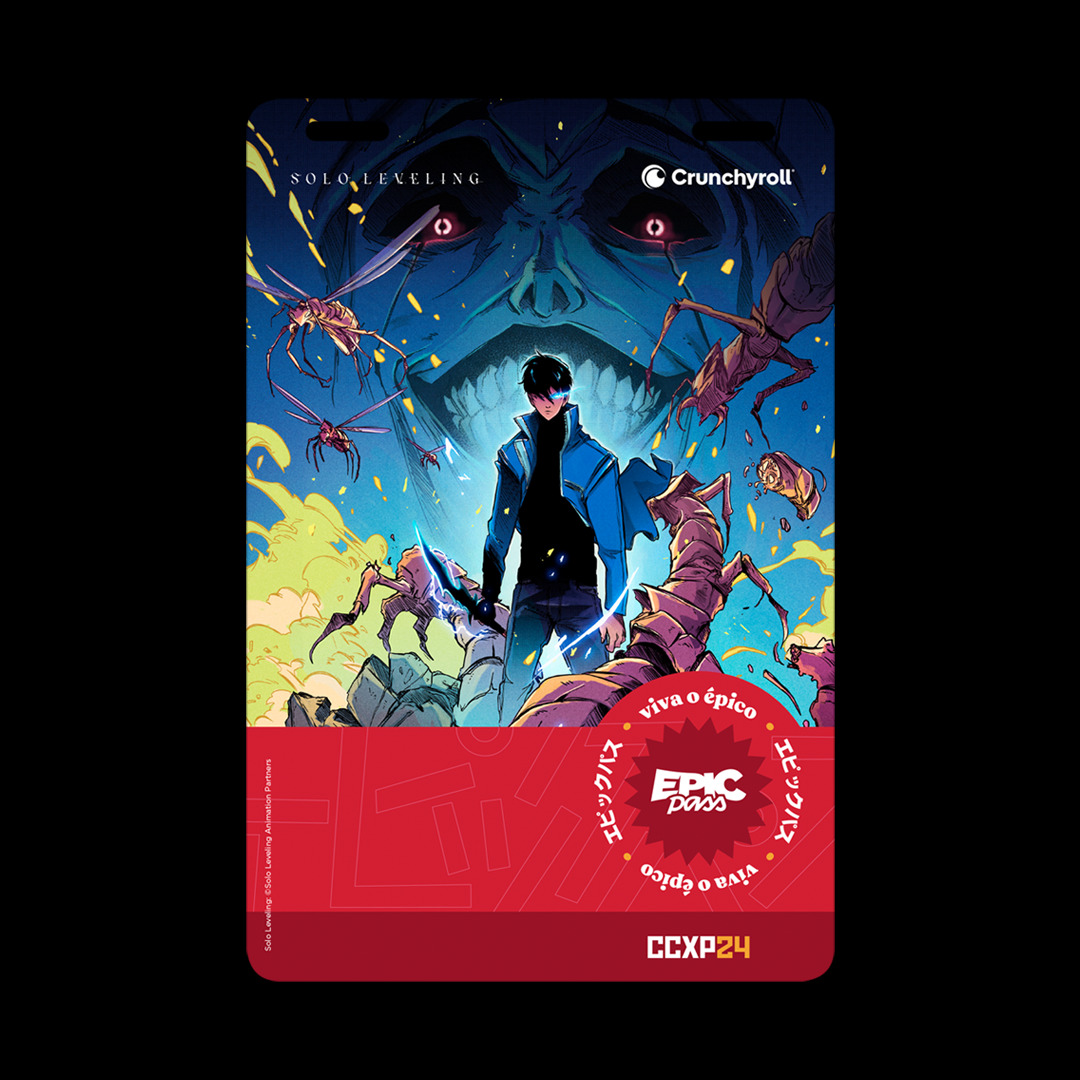 CCXP24 revela artes das credenciais em parceria com a Crunchyroll