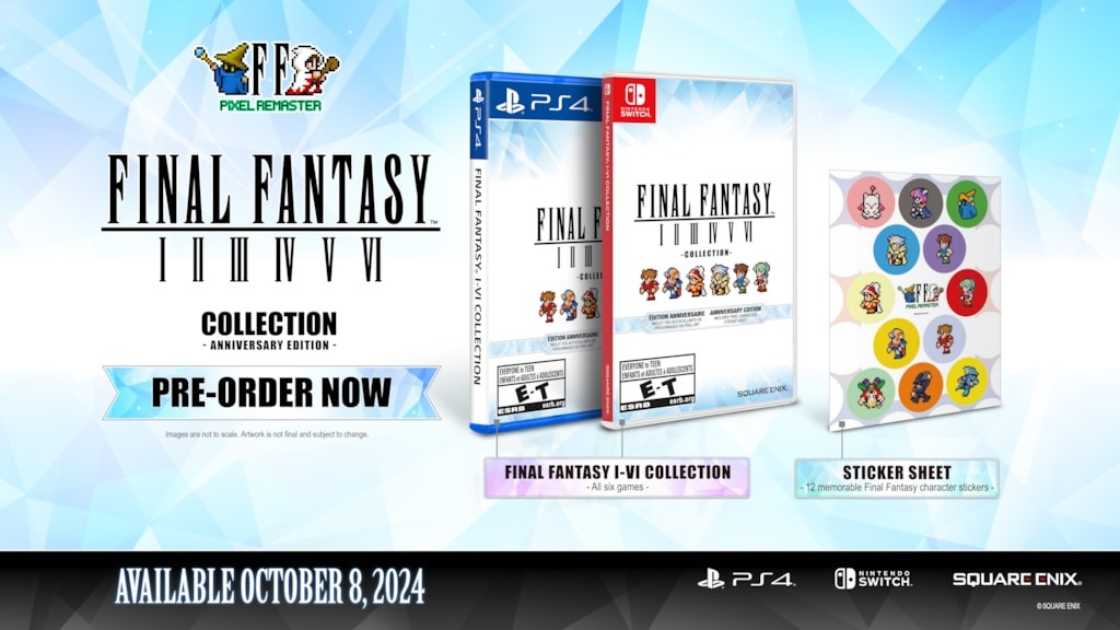 FINAL FANTASY Pixel Remaster: "Anniversary Edition" Chega em Versão Física para PlayStation