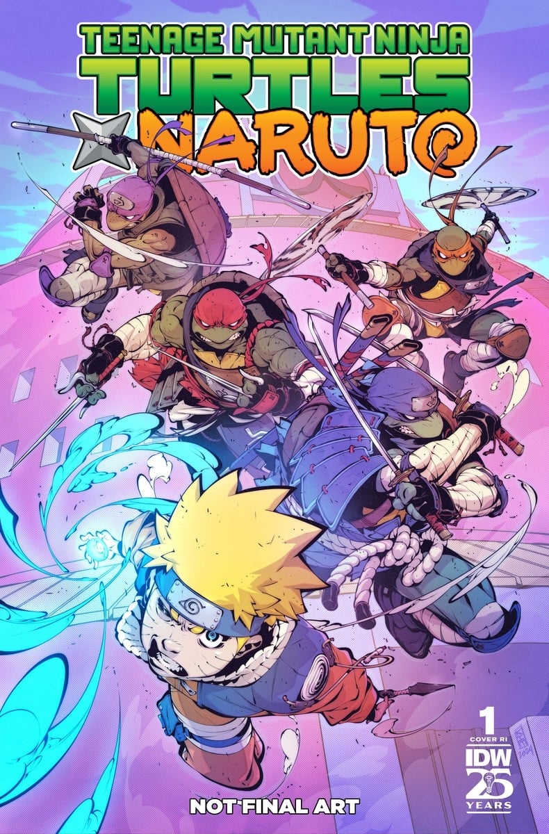 Naruto e As Tartarugas Ninja: Capa Variante Revela Encontro Heroico em HQ Crossover