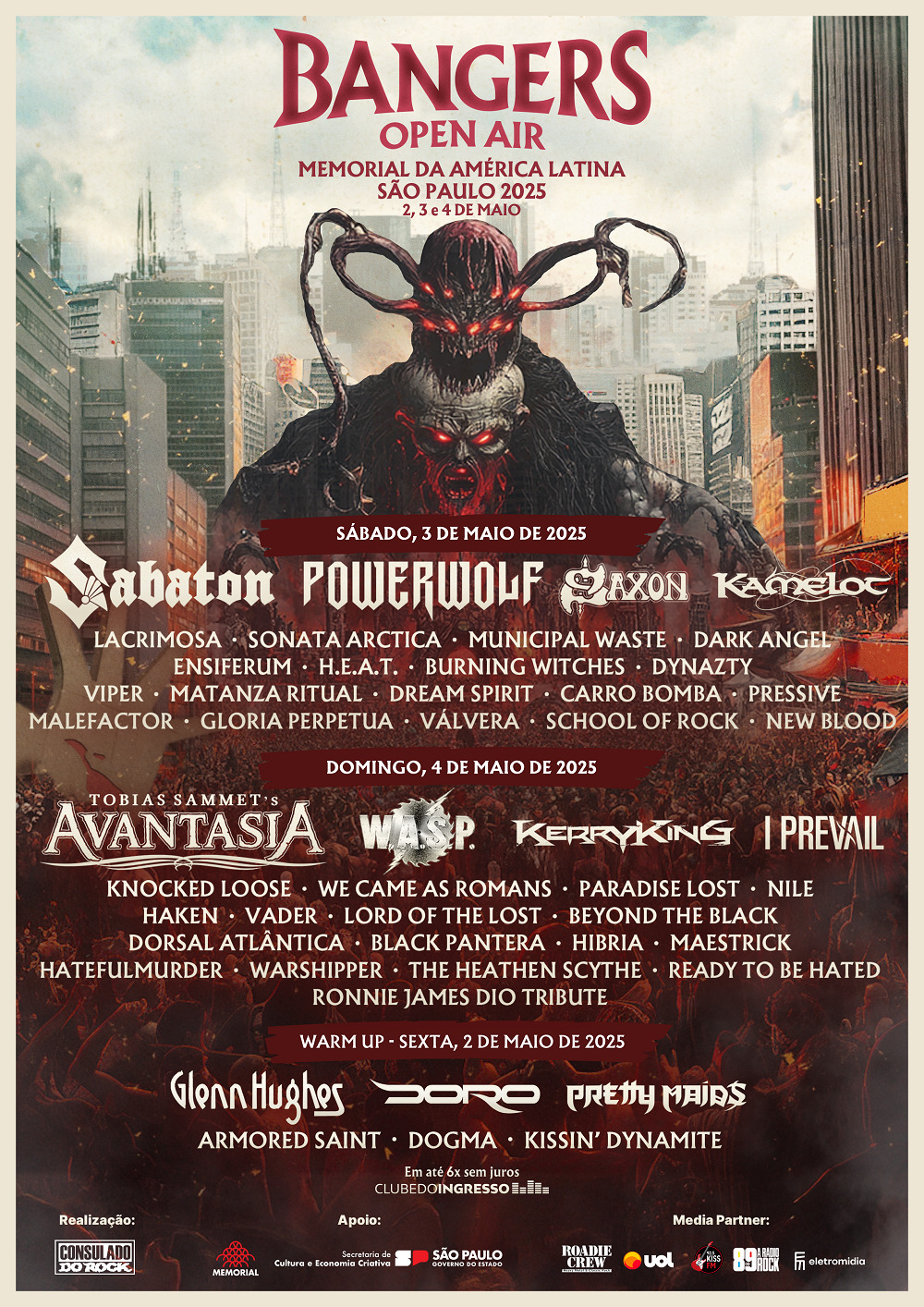 Bangers Open Air 2025: O Maior Festival de Heavy Metal do Brasil Anuncia Line-up Completo