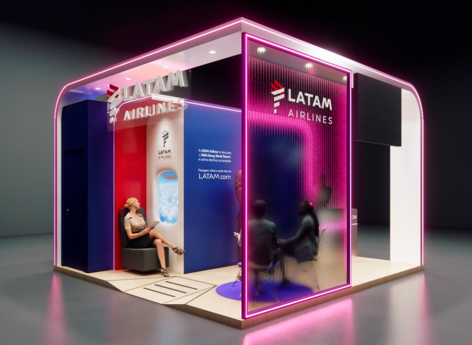 Estande da LATAM no evento terá espaço instagramável e experiência imersiva