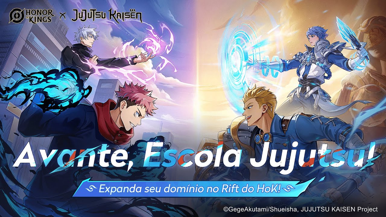Honor of Kings e Jujutsu Kaisen: Colaboração Revela Novos Visuais e Eventos Temáticos