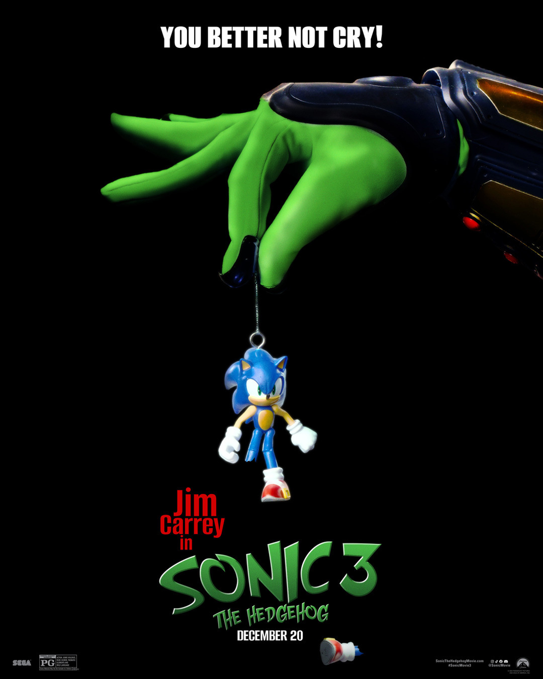 Sonic 3: O Filme - Cartazes Natalinos Homenageiam Clássicos Como 'Duro de Matar