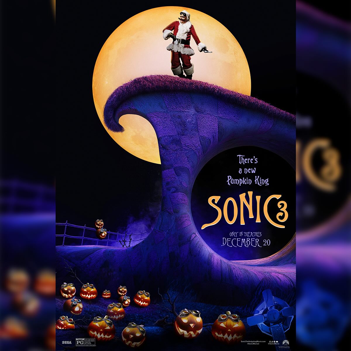 Sonic 3: O Filme - Cartazes Natalinos Homenageiam Clássicos Como 'Duro de Matar