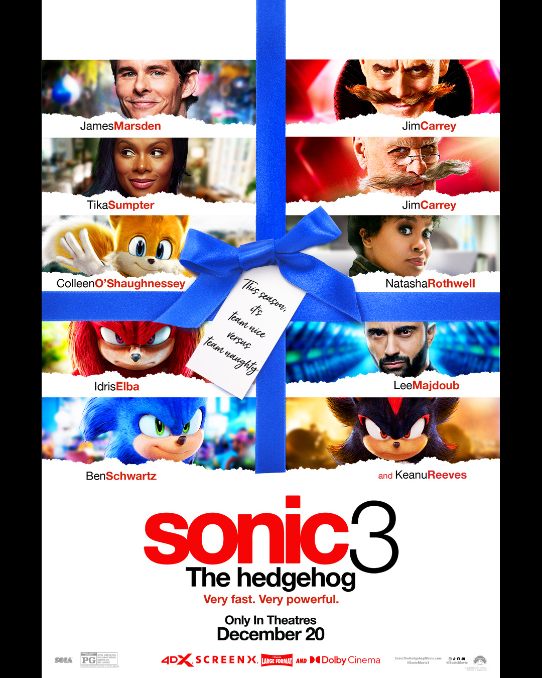 Sonic 3: O Filme - Cartazes Natalinos Homenageiam Clássicos Como 'Duro de Matar