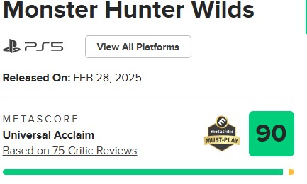 Monster Hunter Wilds Conquista Nota 90 no Metacritic