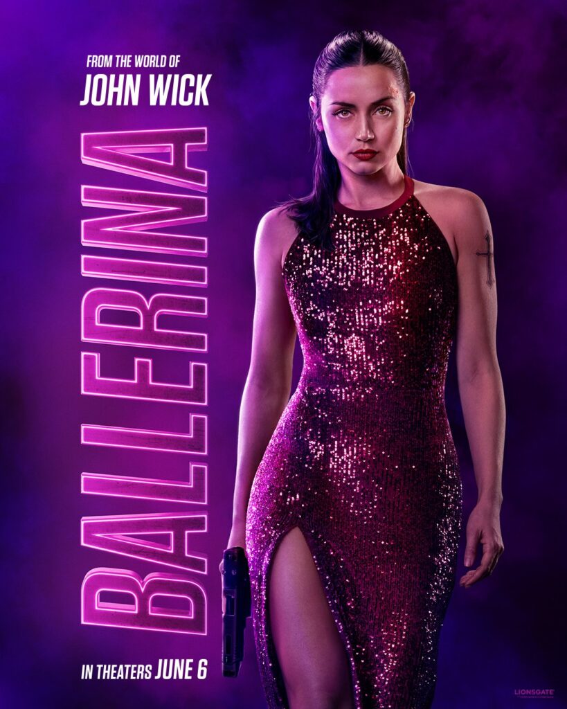 Bailarina: Novos Cartazes Destacam Ana de Armas, Keanu Reeves e Elenco