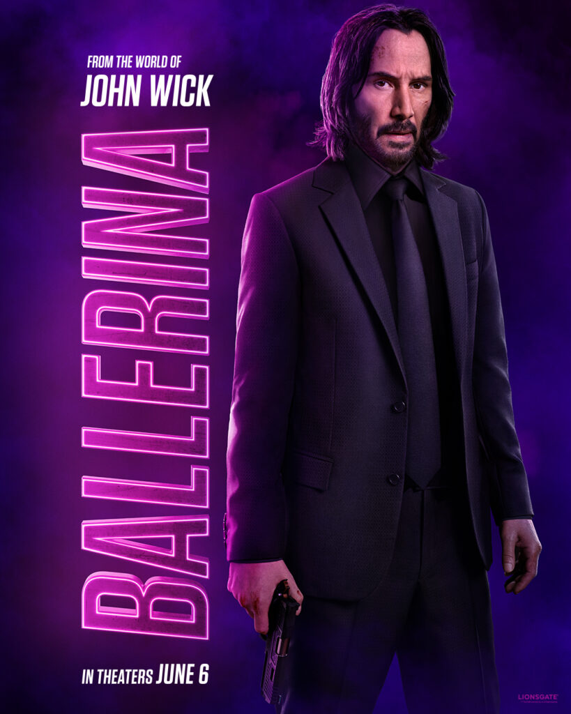 Bailarina: Novos Cartazes Destacam Ana de Armas, Keanu Reeves e Elenco