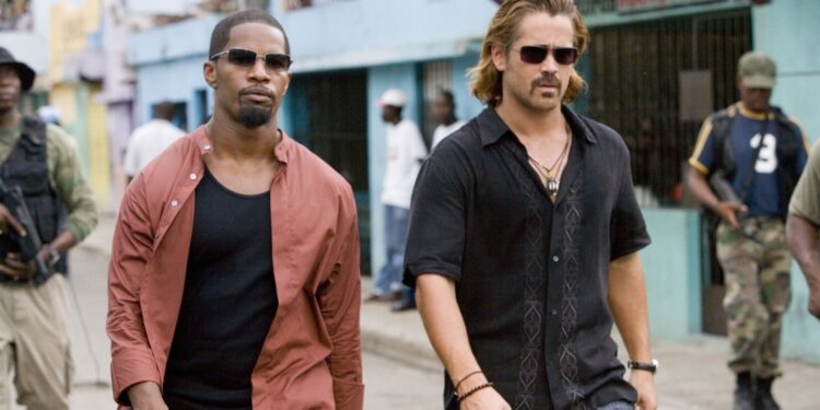 Miami Vice (2006)
Directed by Michael Mann
Shown from left: Jamie Foxx, Colin Farrell