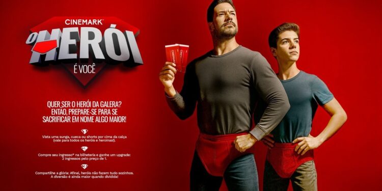 Cinemark lança promoção 2 por 1 para estreia de “Superman” — mas só para quem vestir cueca vermelha por cima da calça