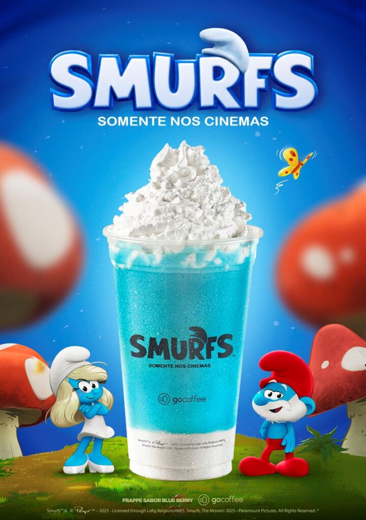 Go Coffee lança Frappe dos Smurfs em parceria com a Paramount Pictures Brasil