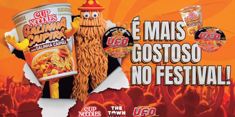 Cup Noodles confirma presença no The Town 2025 com cardápio completo e mascote gigante
