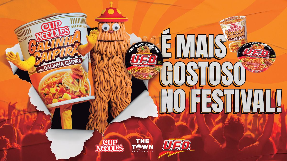 Cup Noodles confirma presença no The Town 2025 com cardápio completo e mascote gigante
