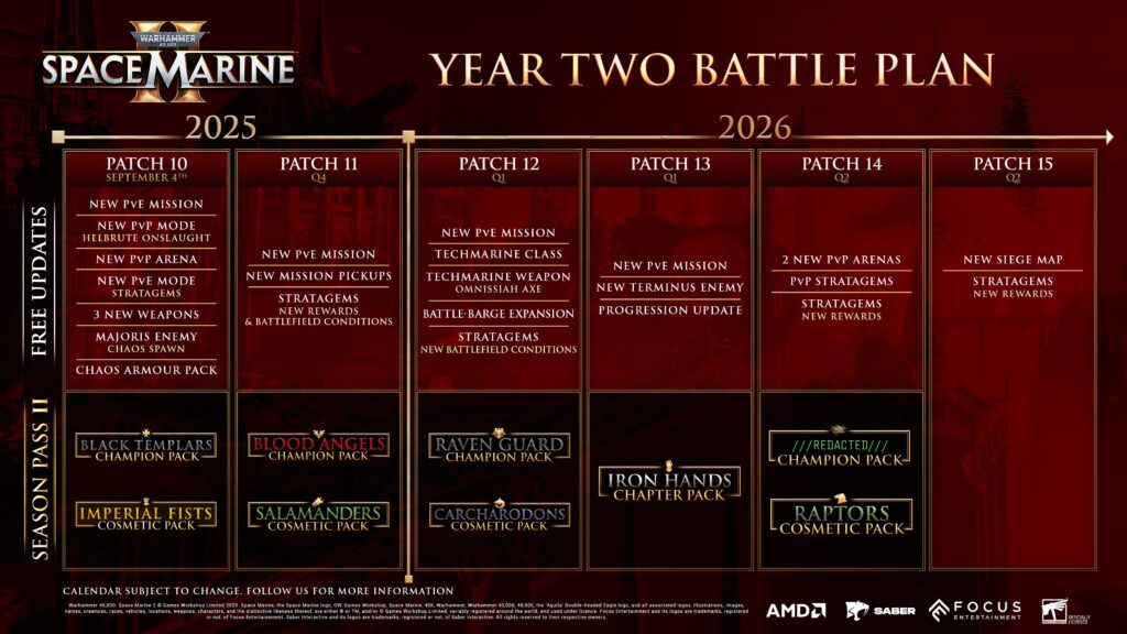 Space Marine 2 revela roadmap do segundo ano e mega atualização de aniversário em 4 de setembro