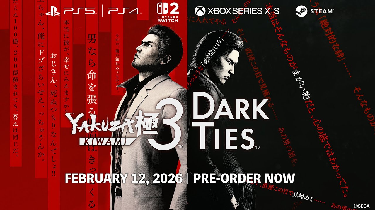 Yakuza Kiwami 3 e Yakuza 3: Dark Ties – Remake e Spinoff Chegam em Fevereiro!