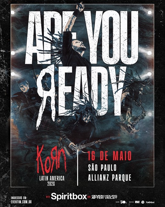 Korn anuncia show exclusivo no Brasil em 2026 com Spiritbox e Seven Hours After Violet