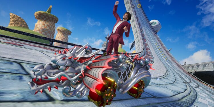 Ichiban Kasuga acelera em Sonic Racing: CrossWorlds com pacote gratuito já disponível!