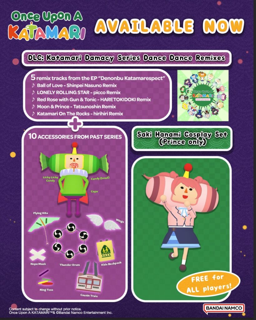 Once Upon A KATAMARI recebe primeiro DLC com remixes e acessórios clássicos