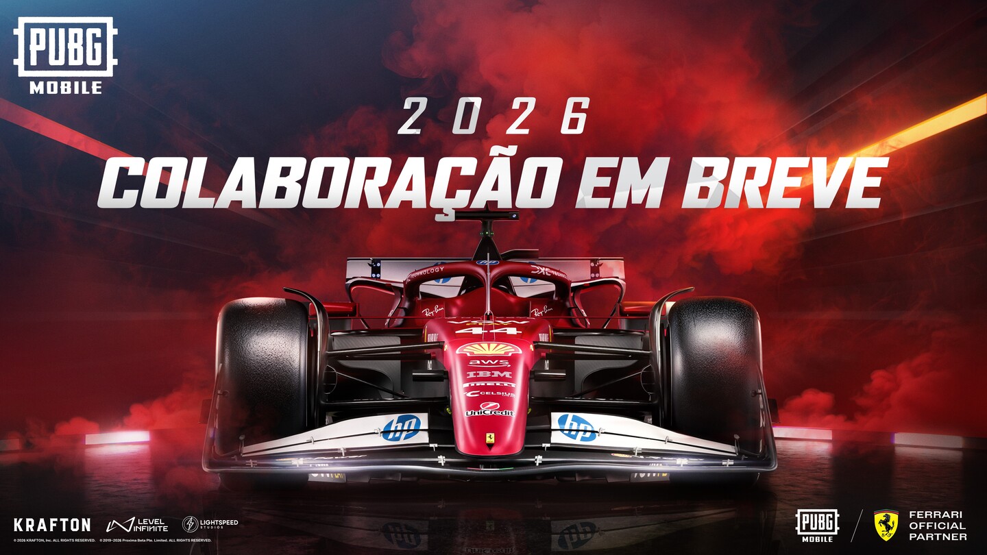 PUBG MOBILE anuncia parceria com a Scuderia Ferrari HP para 2026
