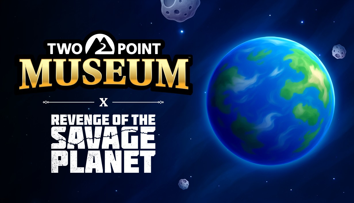 Two Point Museum recebe crossover gratuito com Revenge of the Savage Planet e conteúdo festivo no Switch 2
