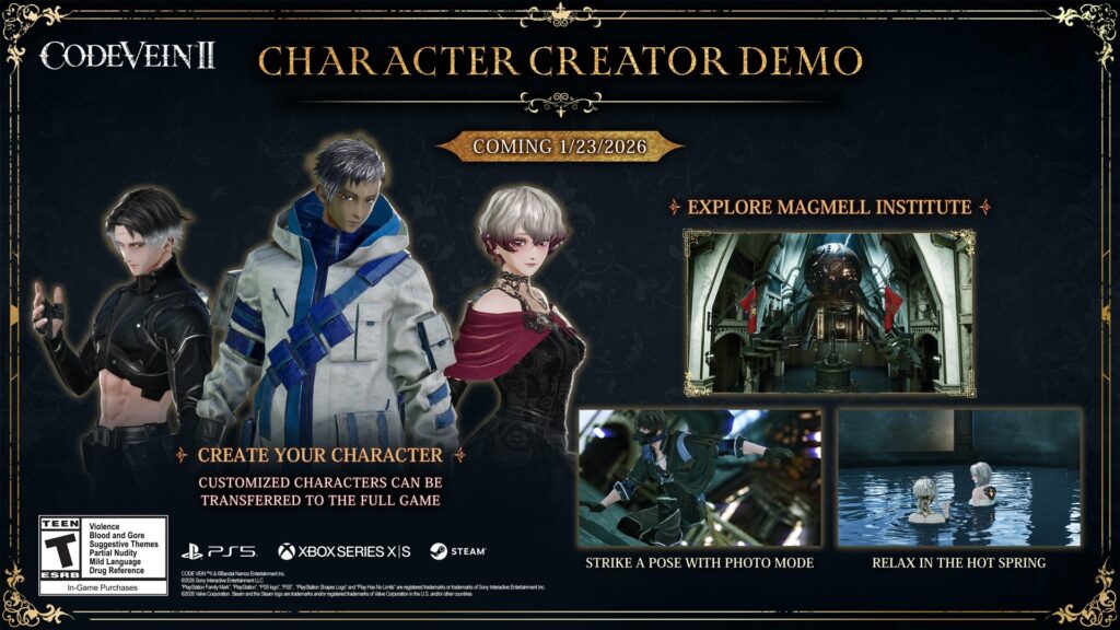CODE VEIN II ganha trailer épico e demo do sistema de criação de personagens