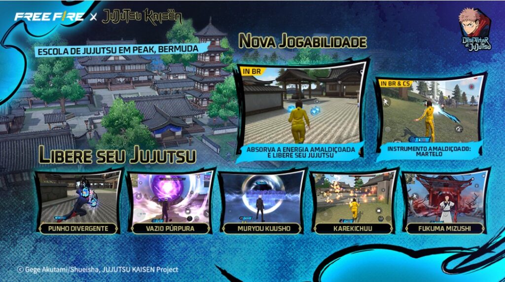Jujutsu Kaisen chega ao Free Fire com evento épico “Despertar de Jujutsu”!