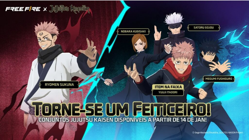 Jujutsu Kaisen chega ao Free Fire com evento épico “Despertar de Jujutsu”!
