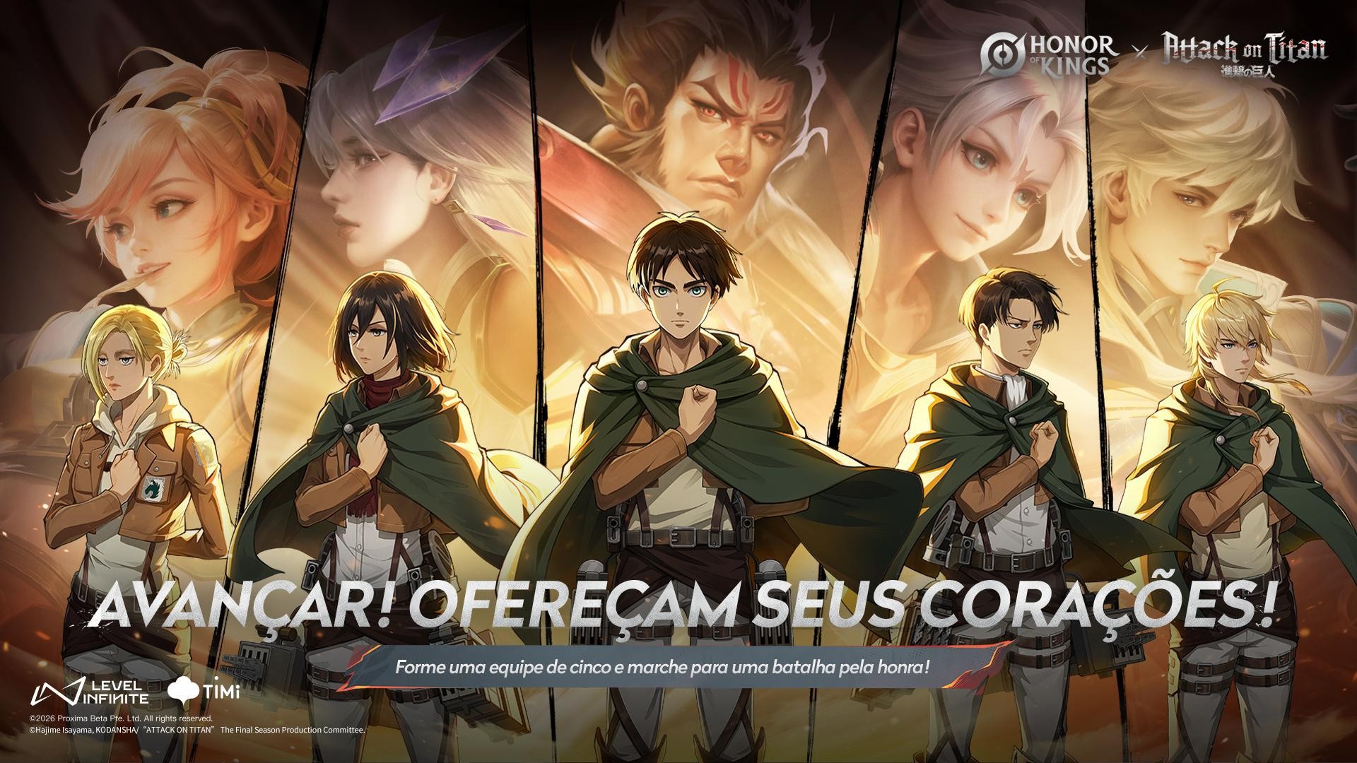 Honor of Kings x Attack on Titan chega com modo especial e visuais grátis