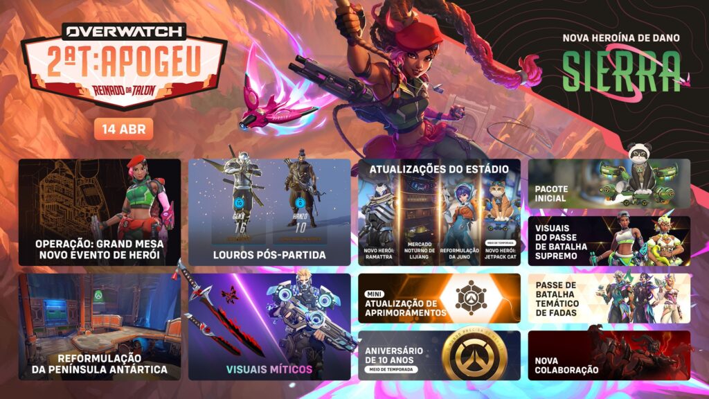 Overwatch entra em Apogeu com nova Temporada e apresenta Sierra, heroína inédita da Talon