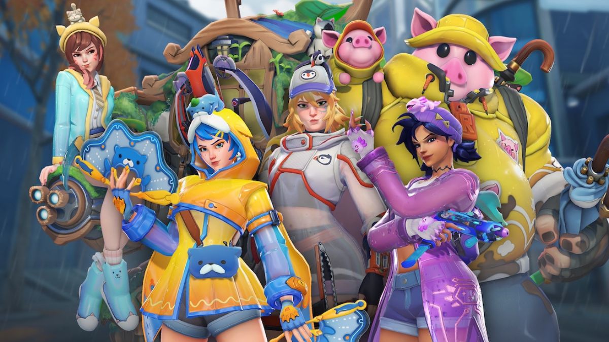 Pacotaço Dia de Chuva de Overwatch: skins fofas, capas coloridas e um Roadhog porquinho amarelo