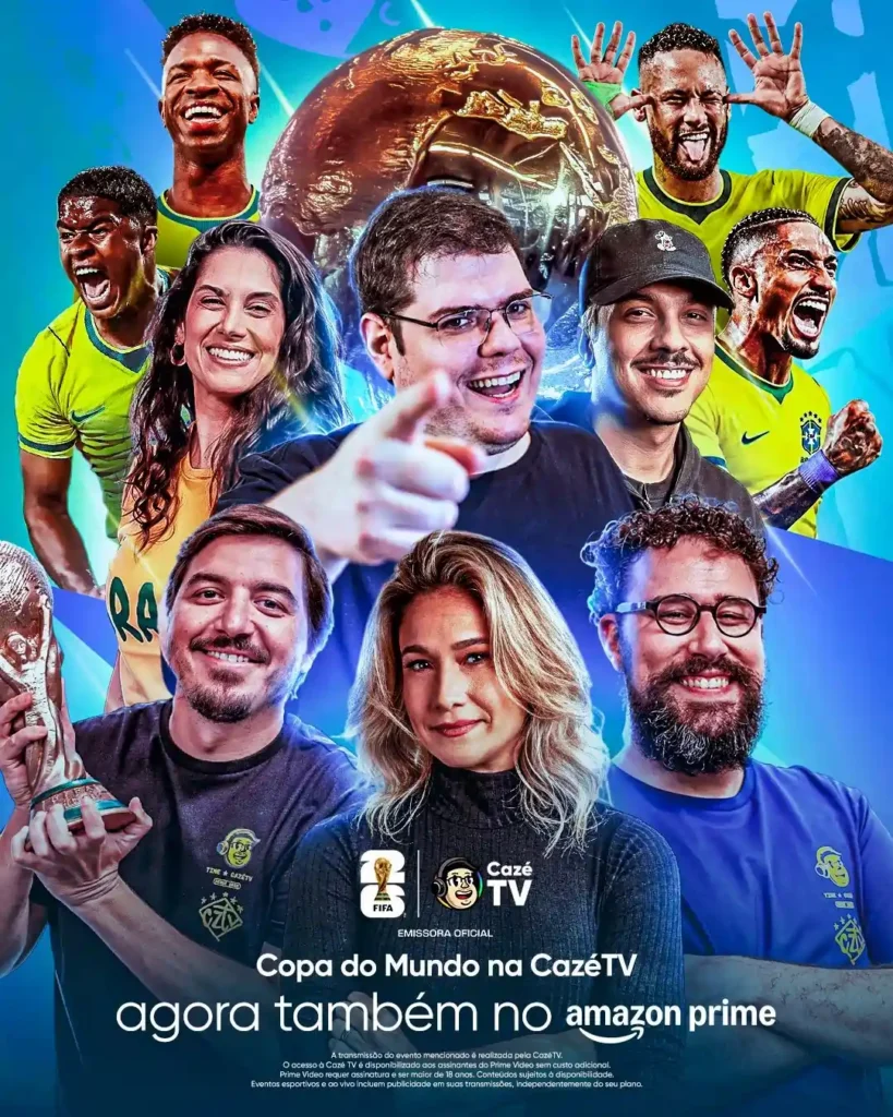 CazéTV no Prime Video na Copa de 2026 vai transmitir todos os jogos