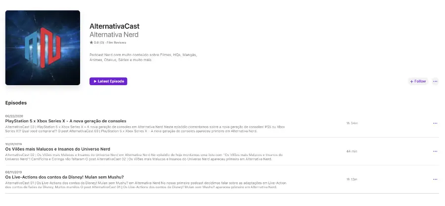 AlternativaCast Podcast da Alternativa Nerd