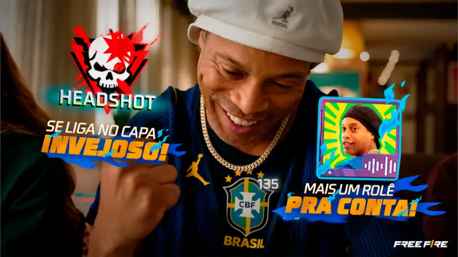 Pacote de voz do Ronaldinho no Free Fire chega grátis