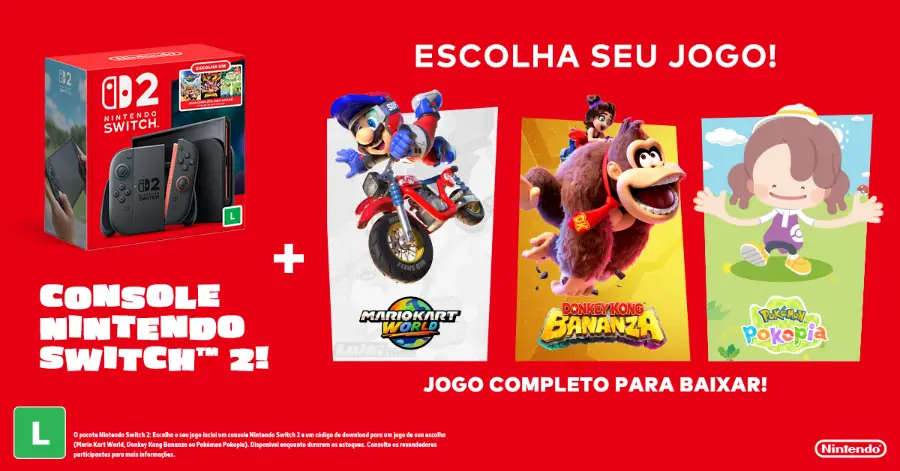 Nintendo Switch 2: Escolha Seu Jogo chega ao Brasil